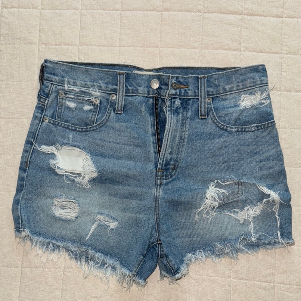 Madewell 100% Cotton Distressed Denim Shorts